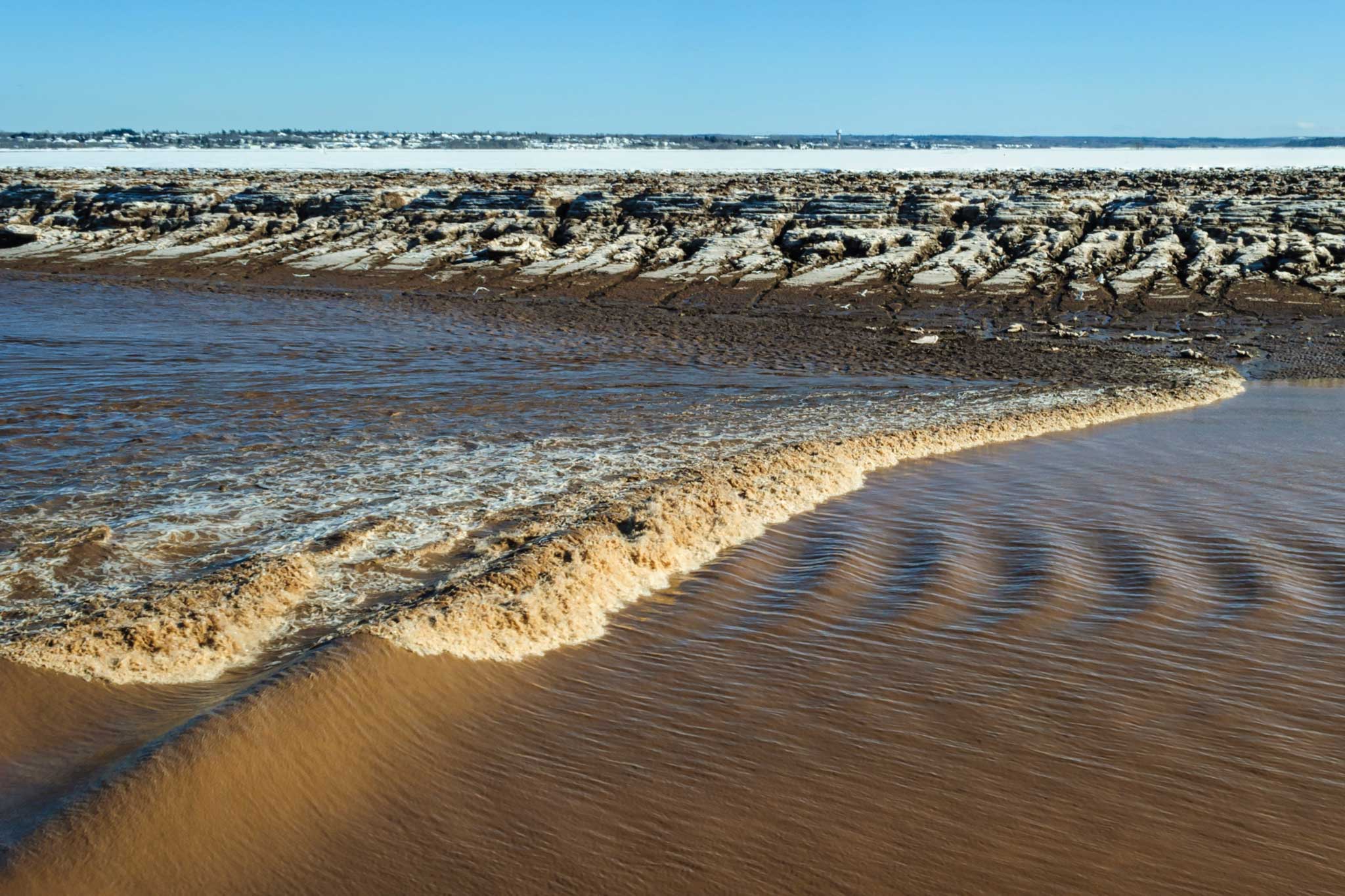 The tidal bore in Moncton New Brunswick - photo by Charles LesGresley